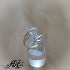 Сребърен дамски пръстен с цирконий R-847